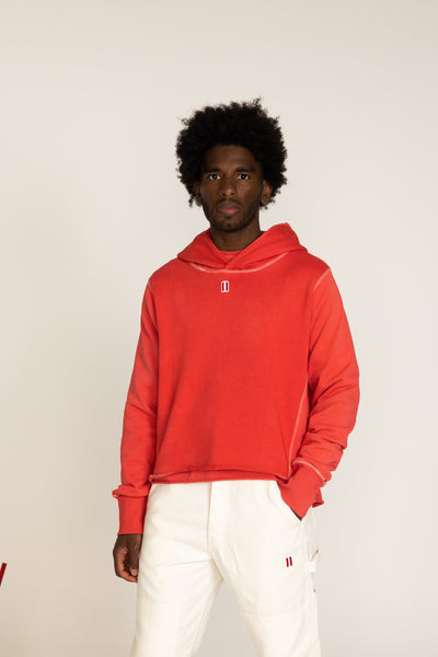 WASHED RED PULLOVER, CROP